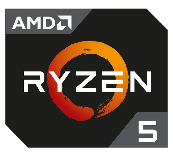 Het logo van AMD Ryzen 5 processoren
