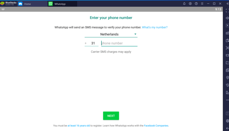 Android Emulator WhatsApp